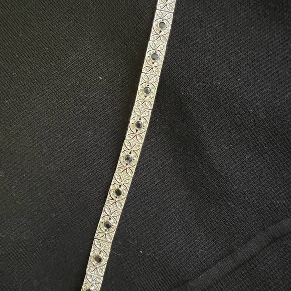 Silver filigree and onyx bracelet - Picture 3 of 6